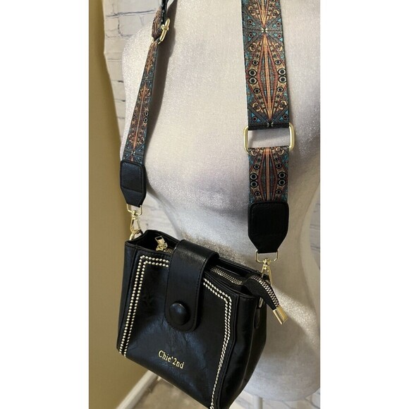 Chie’2nd Retro Small Water Bucket Shoulder Crossbody Bag Black - Picture 4 of 8